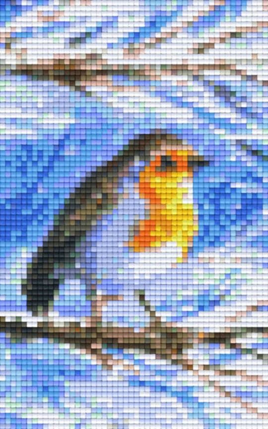 Robin In The Snow Two [2] Baseplate PixelHobby Mini-mosaic Art Kit